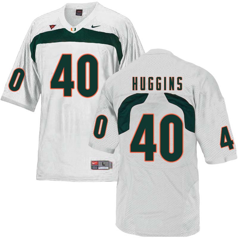 Nike Miami Hurricanes #40 Will Huggins College Football Jerseys Sale-White